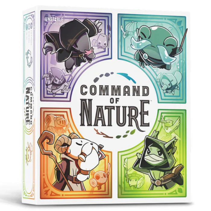 Command of Nature board game box for 2-4 players featuring animal heroes.