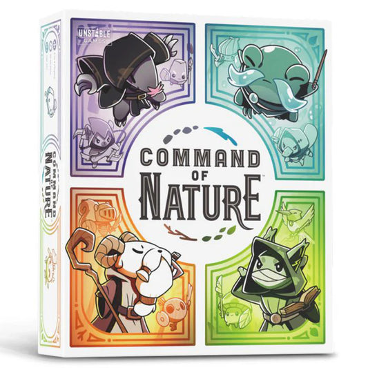 Command of Nature board game box for 2-4 players featuring animal heroes.