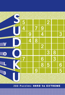 Sudoku 3: Hard to Extreme Vol 3 cover showing a partially filled grid and text for 200 puzzles.