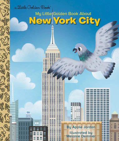My Little Golden Book About New York City cover featuring a pigeon and the Empire State Building.