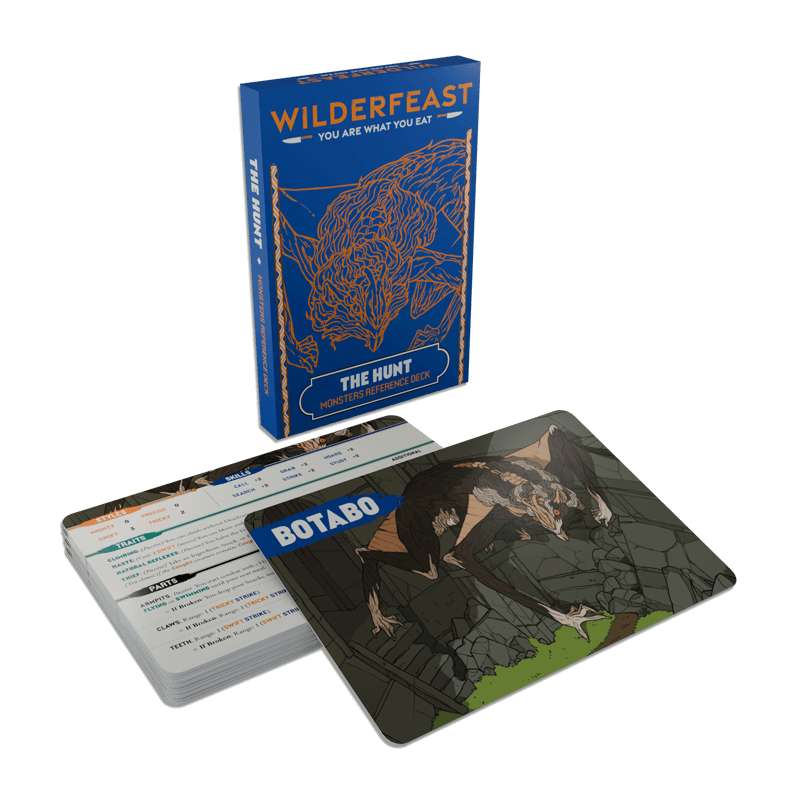 Wilderfeast The Hunt Monster Reference Deck with Botabo card for tabletop RPG.
