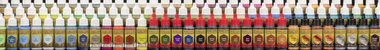 Effects Warpaints 18ml tubes arranged upright in a row.