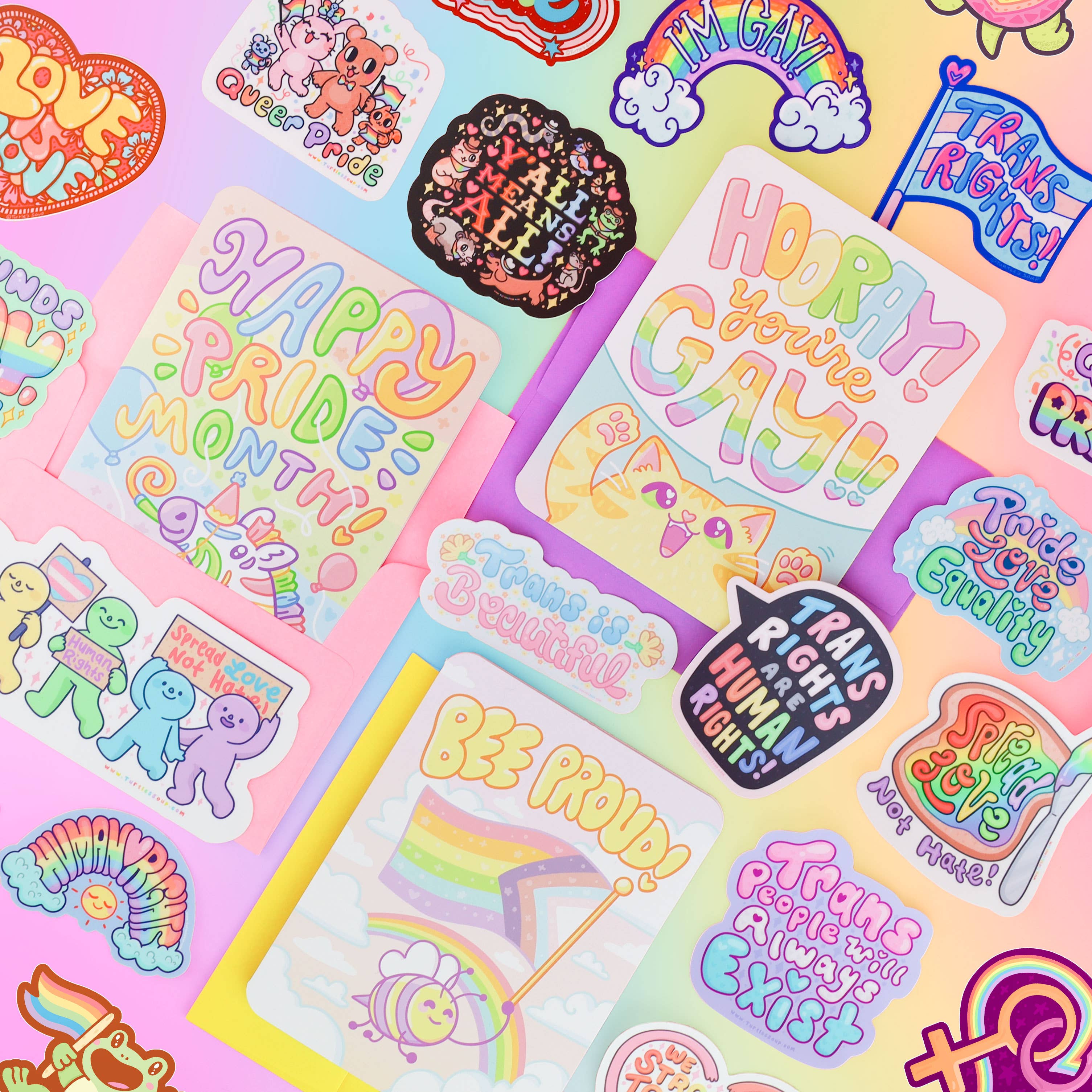 “Hooray You’re Gay” queer greeting card for Pride Month or LGBTQ+ celebrations.