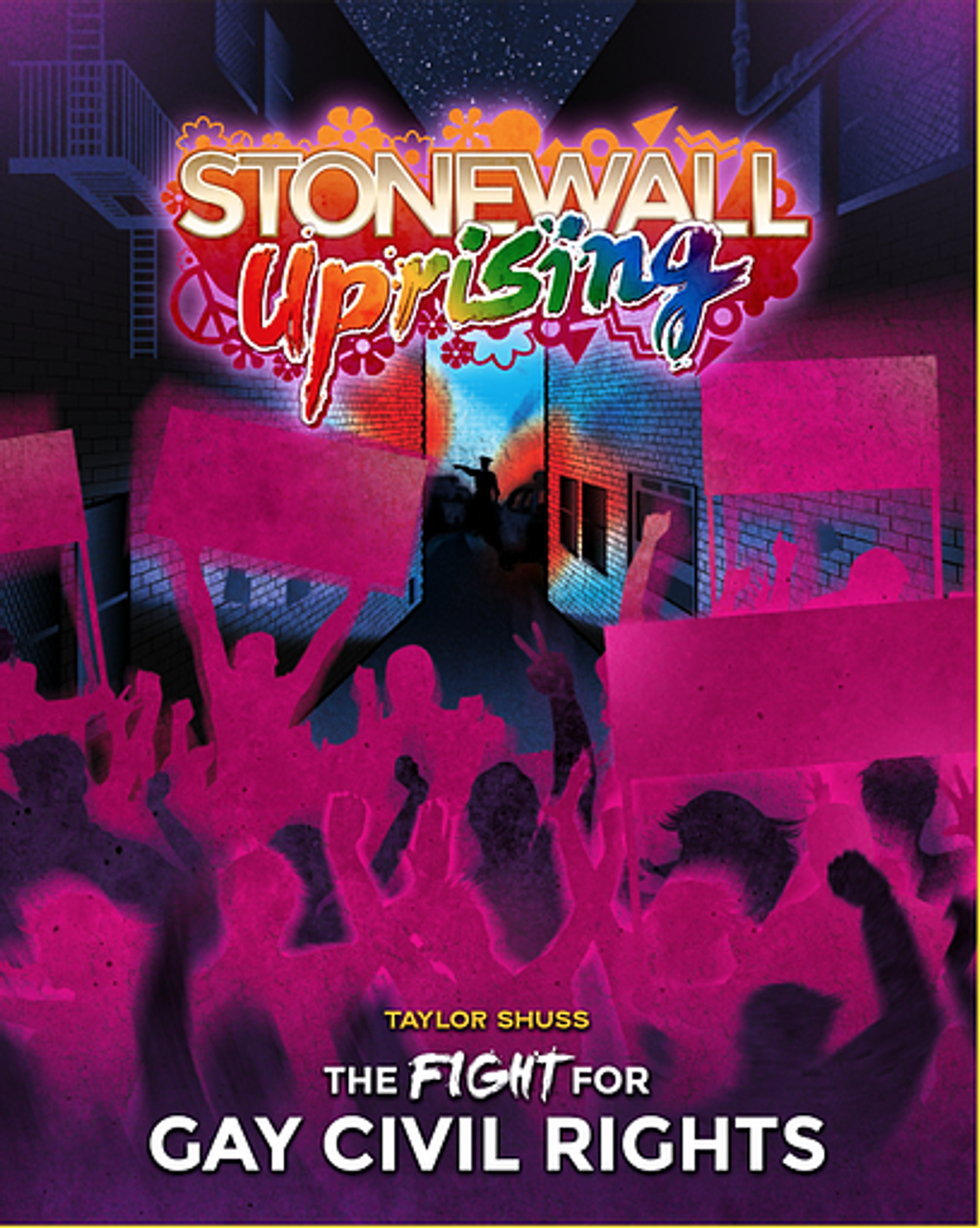 Stonewall Uprising board game for two players, historical theme, cover features a crowd holding protest signs.