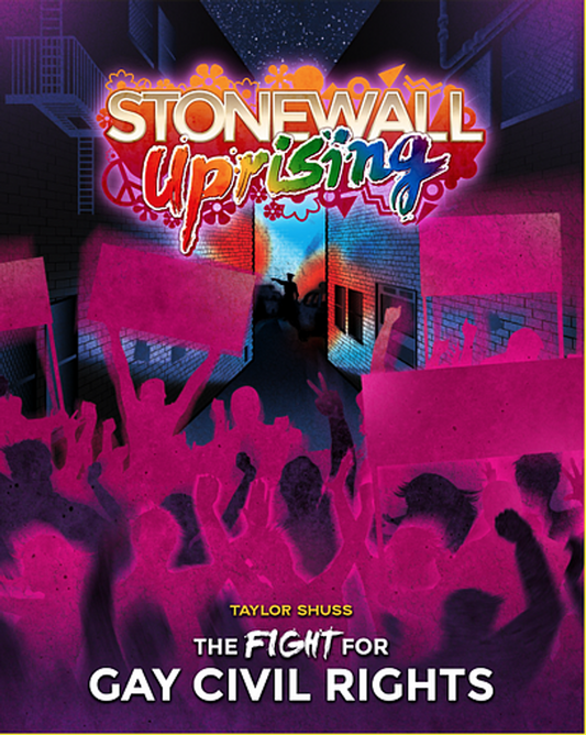 Stonewall Uprising board game for two players, historical theme, cover features a crowd holding protest signs.