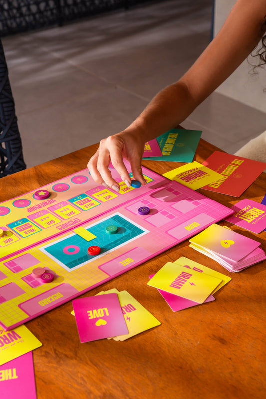 Lovestruck social deduction card game being played on a tabletop.