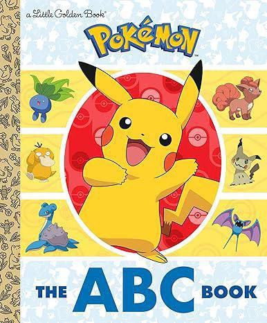 Pokémon The ABC Book cover featuring Pikachu and other Pokémon on a bright background.