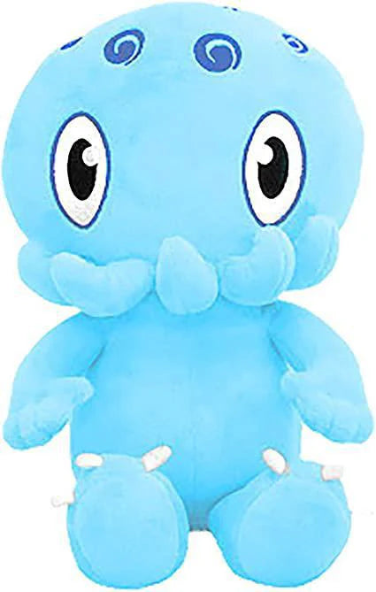C is for Cthulhu BLUE Baby Plush, a blue octopus with big eyes, swirl patterns, and white accents.