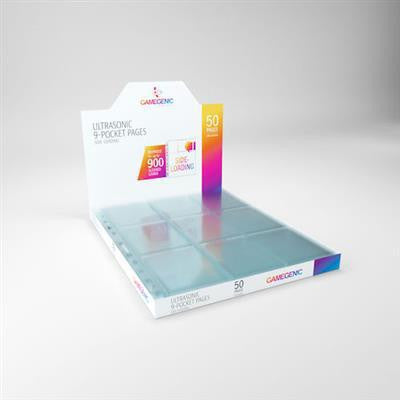 Gamegenic Ultrasonic 9 Pocket Card Pages, 50 pack, for double-sleeved cards, in a display box.