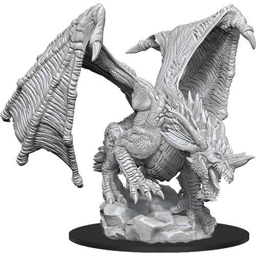 D&D Nolzurs Unpainted Miniatures W15 Young Blue Dragon plastic figure.
