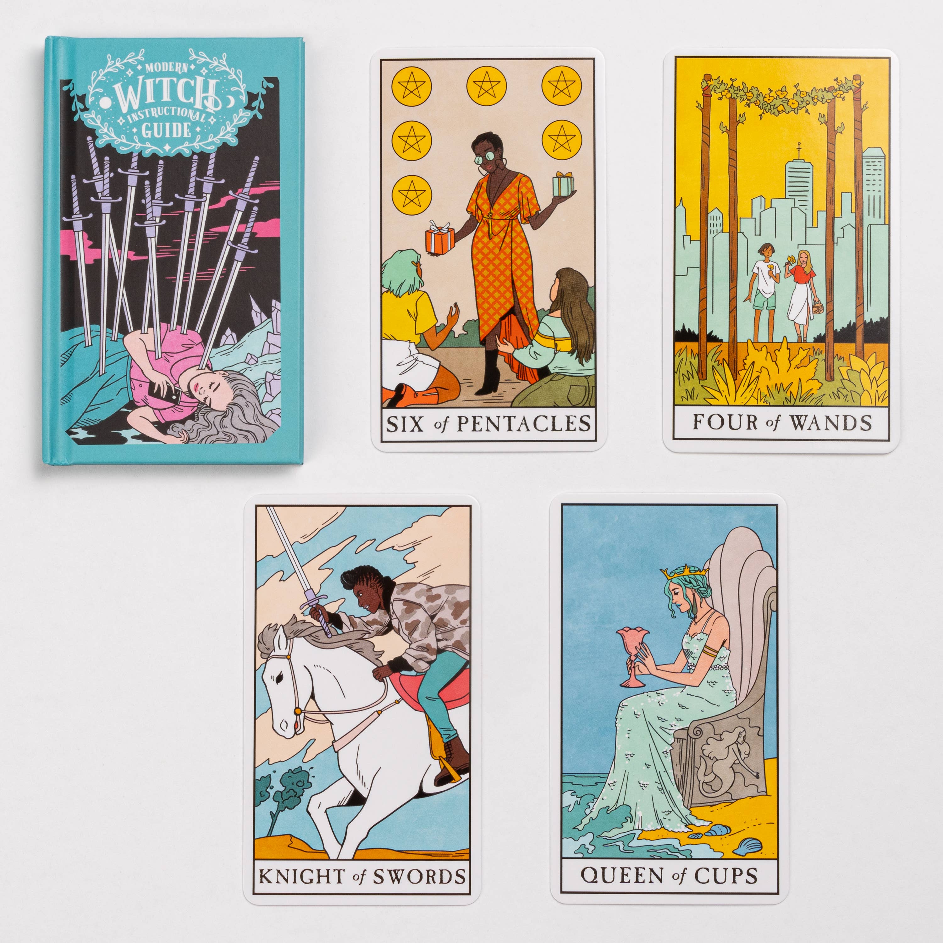 Modern Witch Tarot Deck with instructional guide for tarot cards and witchcraft.