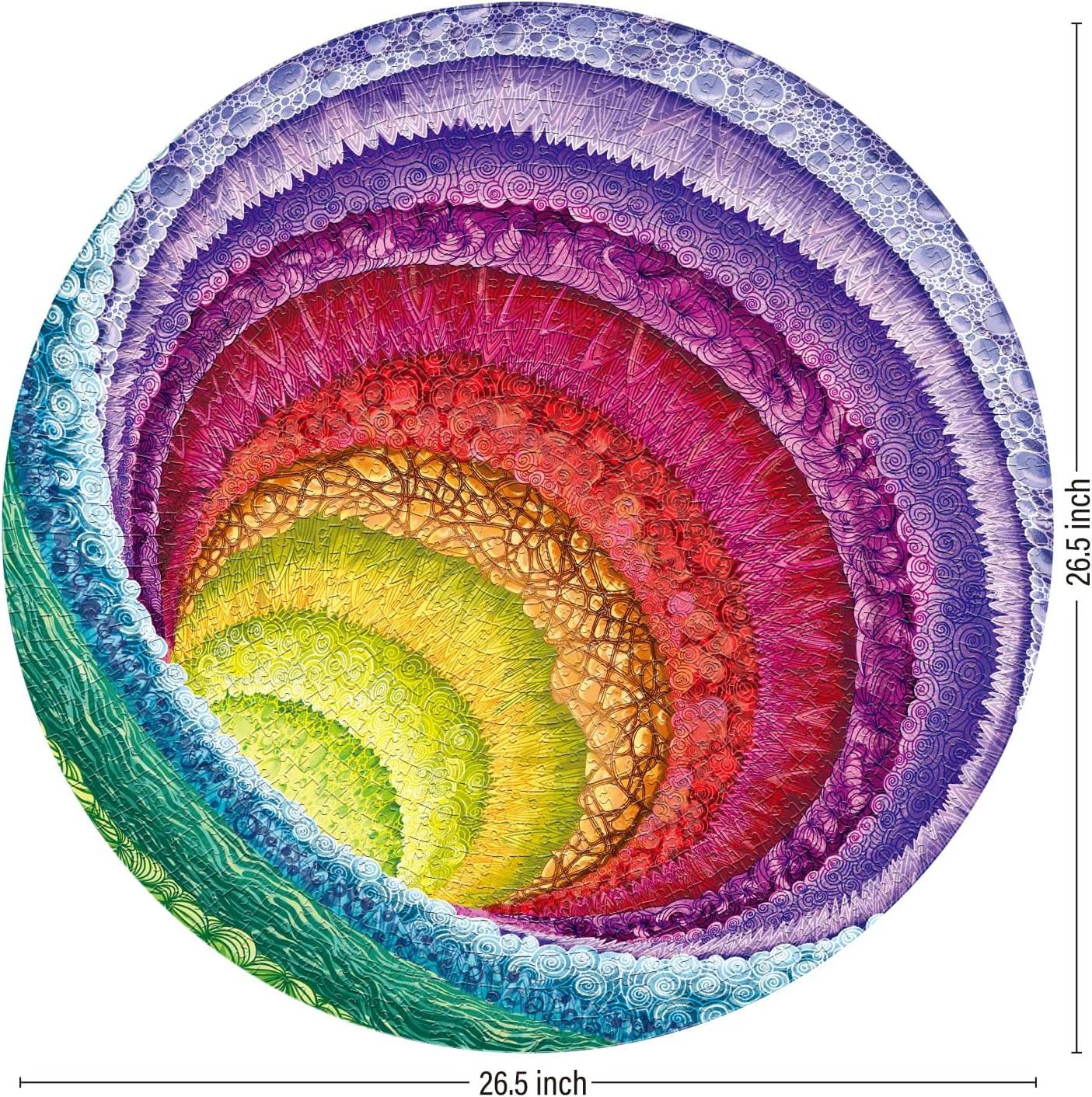 Hue Wormhole 1000 Piece Jigsaw Puzzle featuring vivid concentric abstract art.