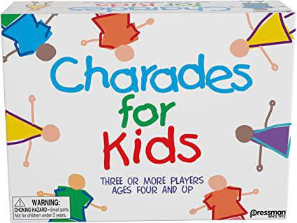 Charades for Kids game for ages 4 and up, designed for 3 or more players.