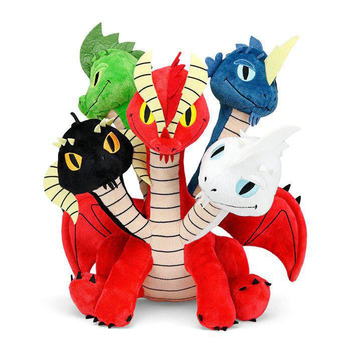 D&D Tiamat Plush 16-inch by Kid Robot with five dragon heads: green, black, white, blue, and red.