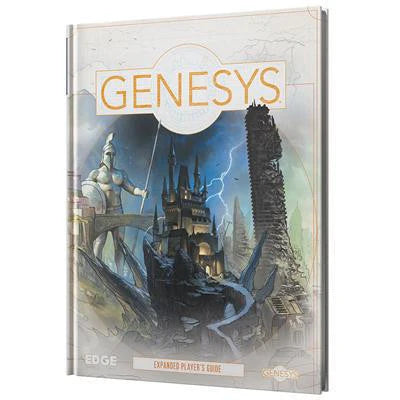 Genesys Expanded Players Guide cover featuring a castle, statue, and stormy landscape.