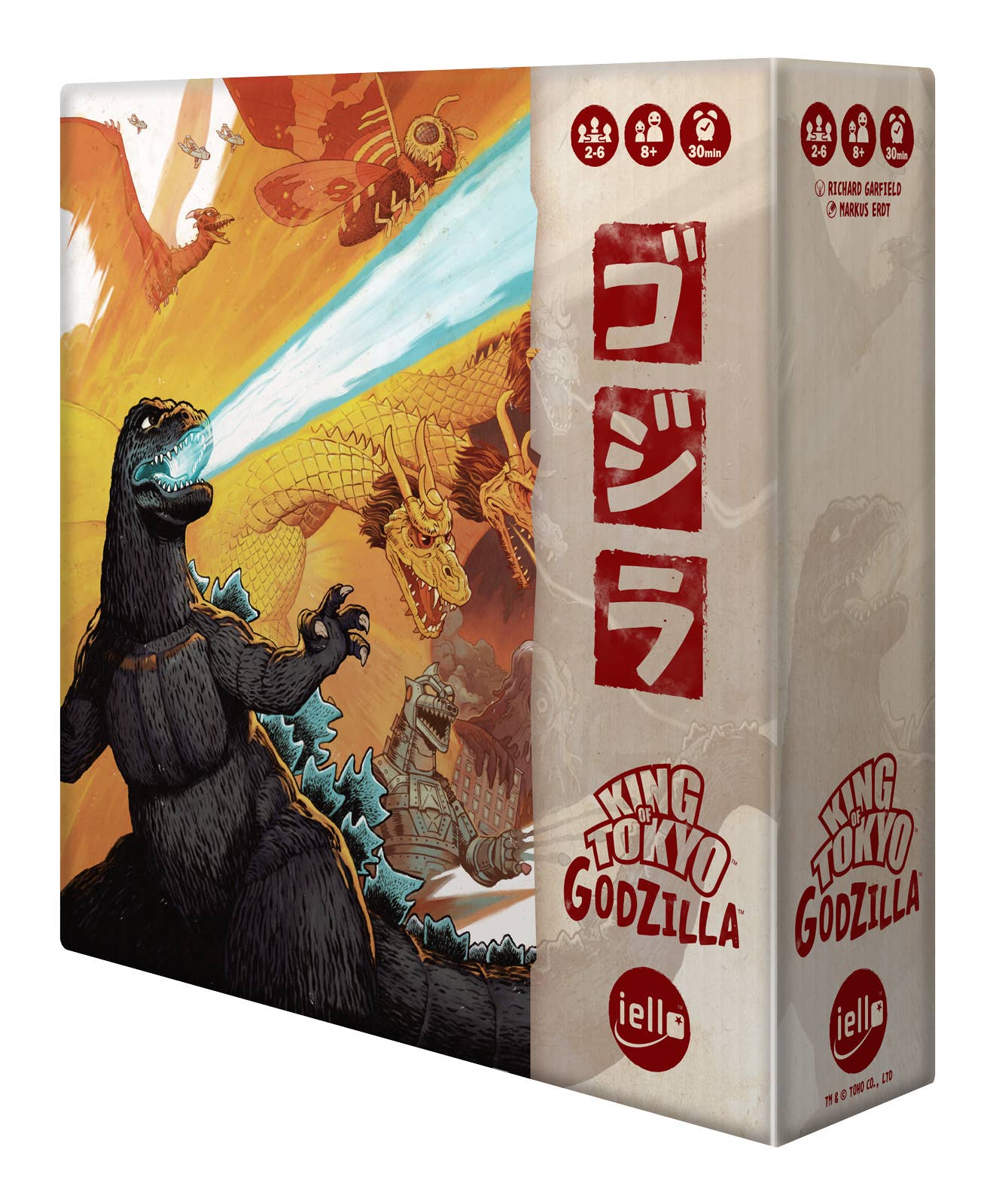 King of Tokyo: GODZILLA edition game box featuring Godzilla and city destruction artwork.