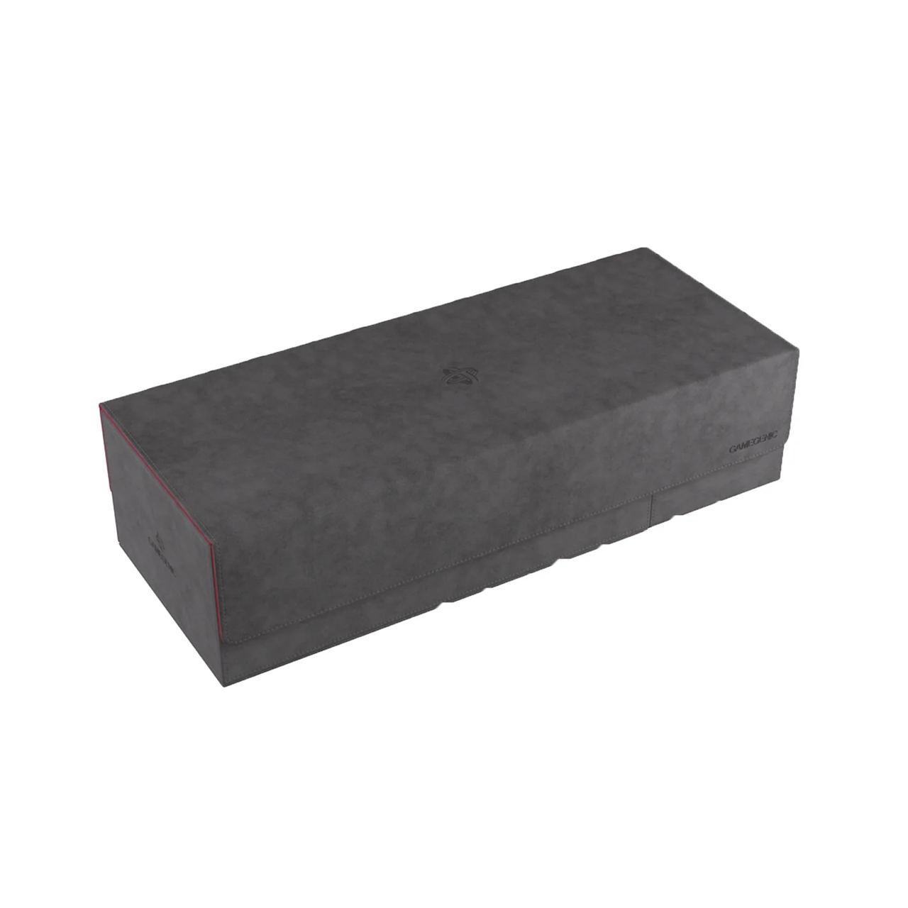 Dark gray suede Cards Lair 1000+ PRO box with red trim and small embossed logo on the lid.