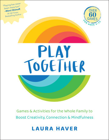 Play Together book cover with colorful circles and text about screen-free games and activities for families.
