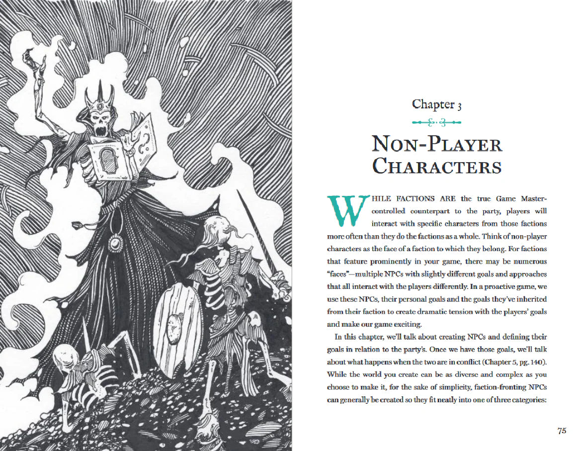 D&D 5E Book of Proactive Roleplaying, cover illustration featuring a crowned skeletal figure.