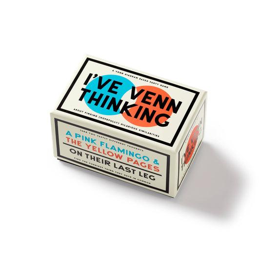 Ive Venn Thinking party game in bold packaging on a white surface.