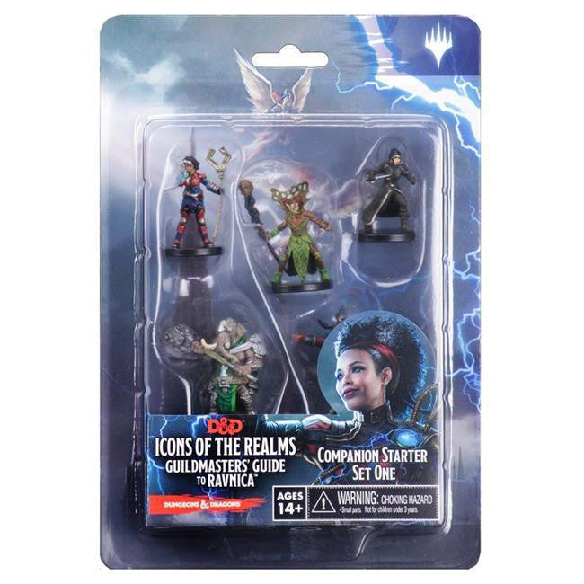 Four D&D miniatures from Icons of the Realms Set 10: Guildmasters Guide to Ravnica, based on Ravnican guilds.