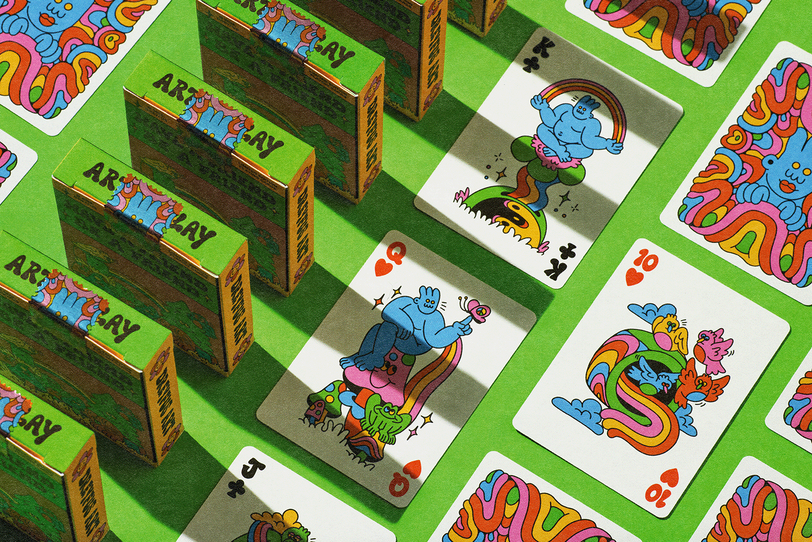 Dreyfus Art Playing Cards with psychedelic illustrations.