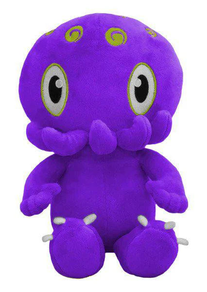 C is for Cthulhu PURPLE Plush, big-eyed and swirly purple octopus, inspired by Lovecraft alphabet book.
