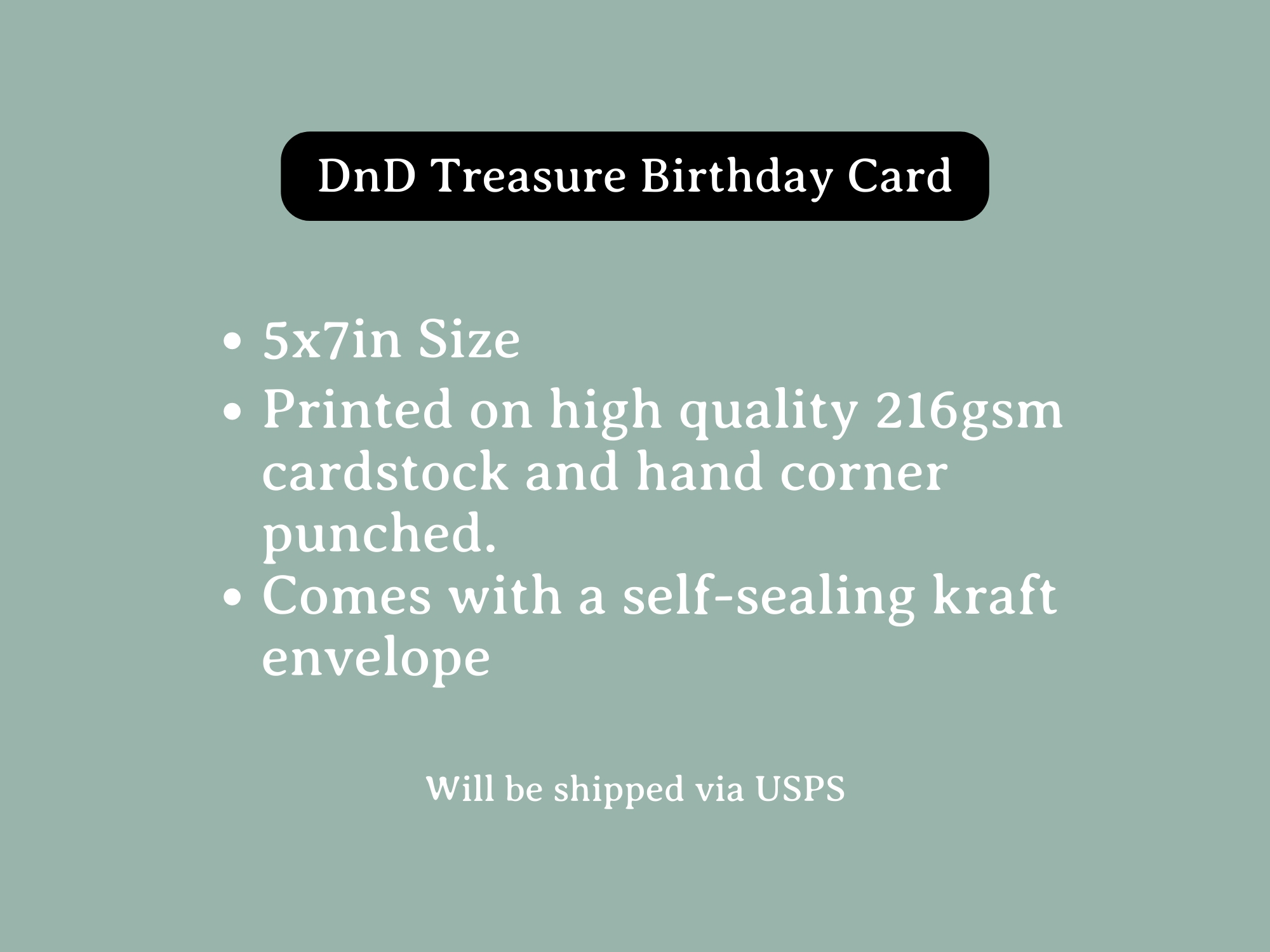 Not A Mimic Birthday Card, 5x7 inches, 216gsm cardstock, green background, with kraft envelope included.
