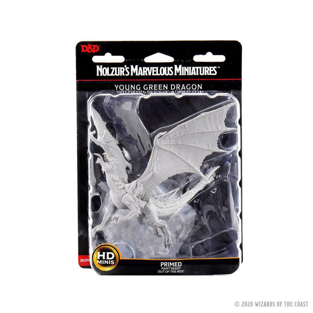 Dungeons & Dragons Nolzurs Marvelous Unpainted Miniatures: Young Green Dragon unpainted figure.
