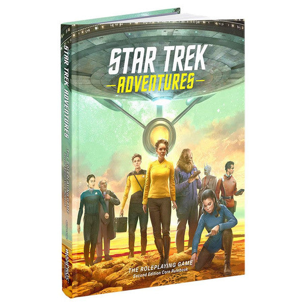 Star Trek Adventures 2nd Edition Core Rulebook cover featuring crew in uniform and a starship.