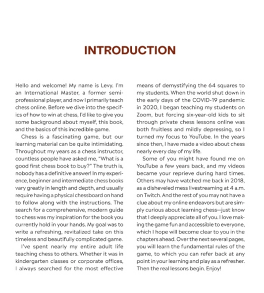 How to Win At Chess intro featuring Levy Rozman teaching chess basics and beginner strategies.