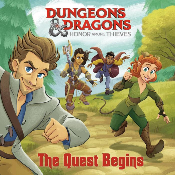 Dungeons & Dragons Honor Among Thieves The Quest Begins product with four animated adventurers and storybook forest background.