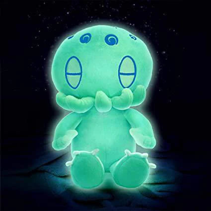 C is for Cthulhu GLOW-IN-THE-DARK Baby Plush with large oval eyes and tentacles.
