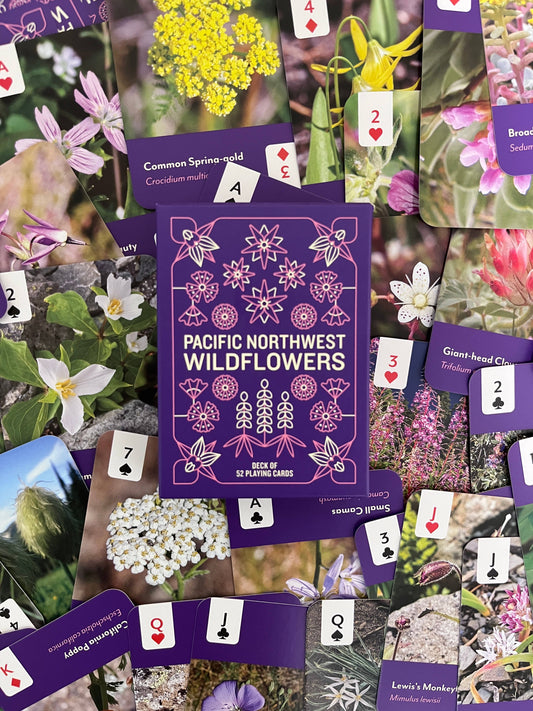 Pacific Northwest Wildflowers Deck of playing cards featuring regional flower illustrations.