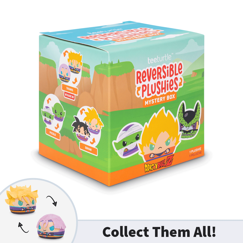 Dragon Ball Z mystery box containing a two-faced reversible plushie.