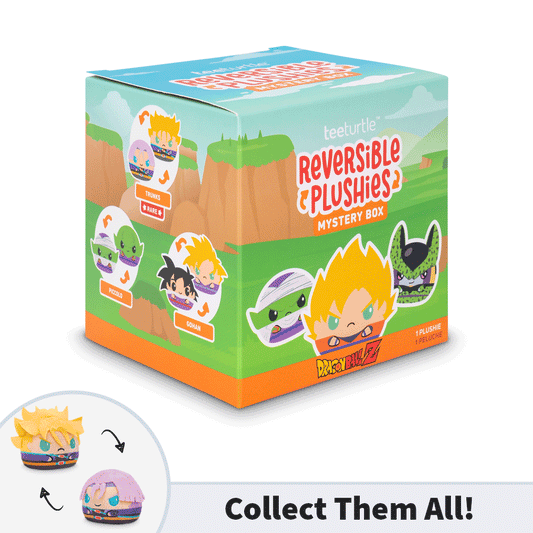 Dragon Ball Z mystery box containing a two-faced reversible plushie.