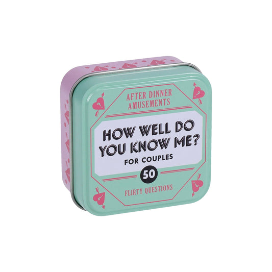 After Dinner Amusements: How Well Do You Know Me? For Couples card game with 50 flirty questions.