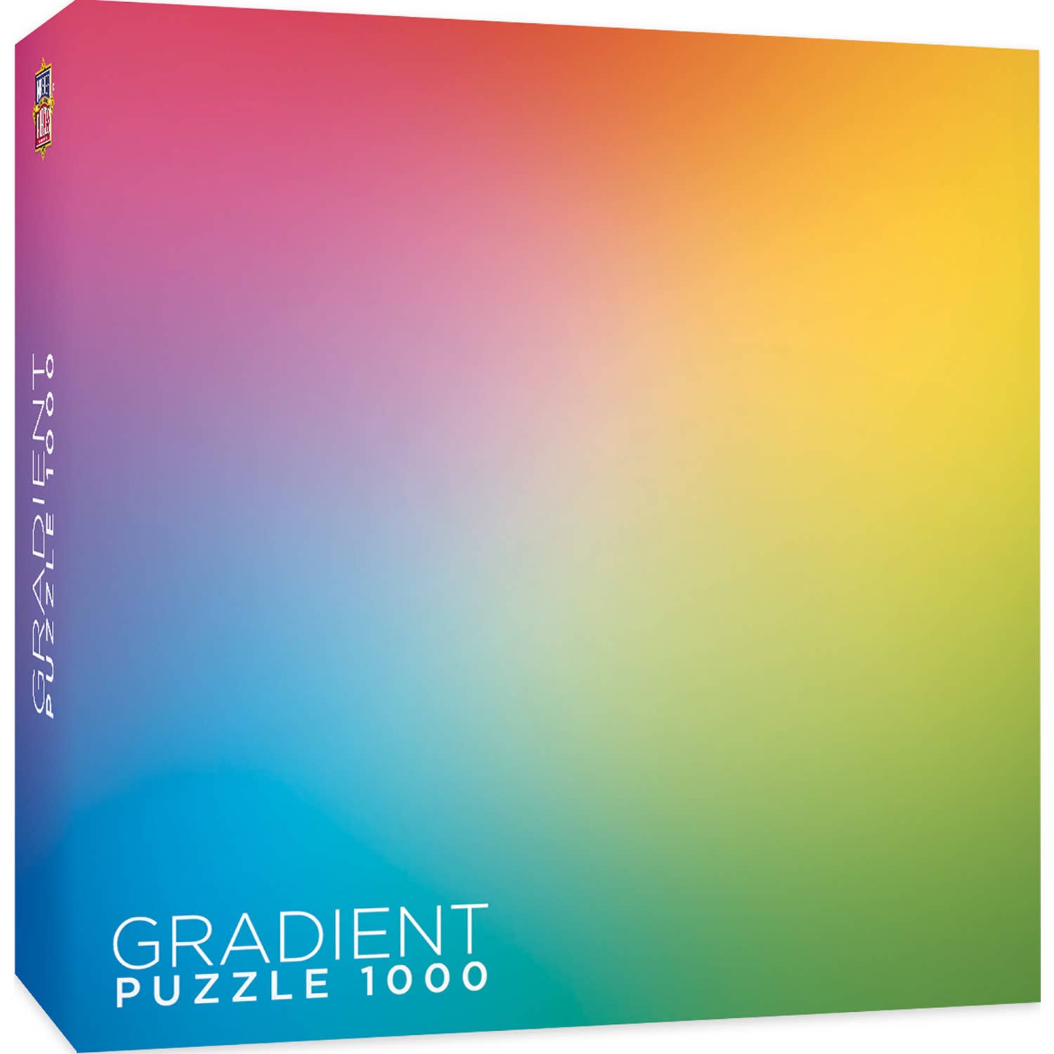 Rainbow Gradient 1000 Piece Puzzle featuring a blend of pink, purple, blue, green, and yellow colors.