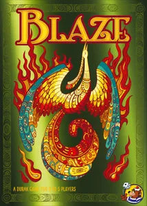 Blaze card game: phoenix design on a green background.
