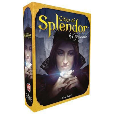Splendor Cities of Splendor Expansion box with artwork of a woman holding a glowing gem.