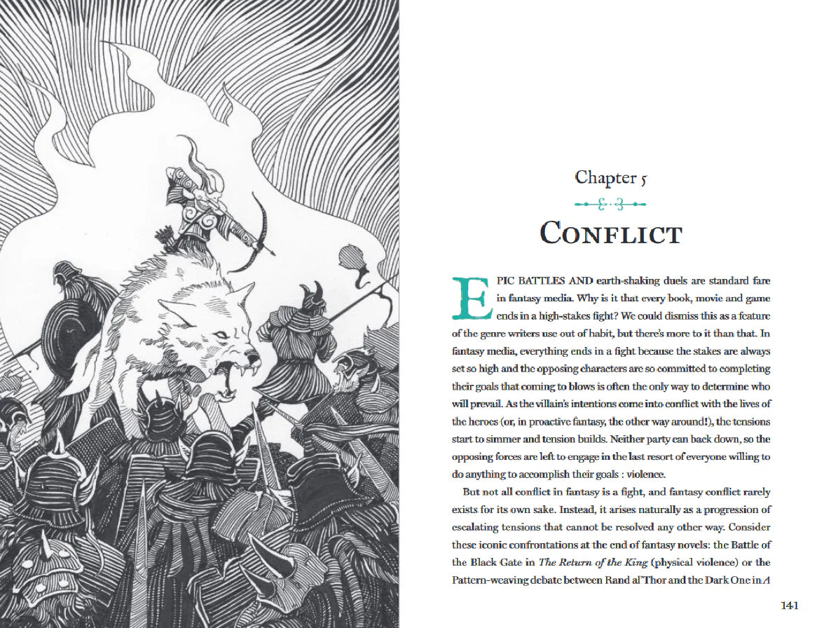 Black-and-white Conflict page from D&D 5E Book of Proactive Roleplaying.