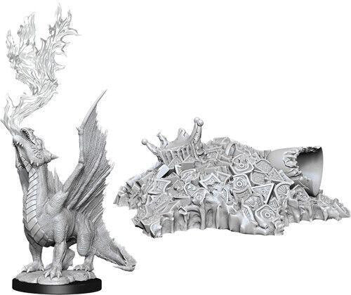 D&D: NMU: GD Dragom Wyrm/SM Treasure W11 showing a silver dragon figure with a treasure hoard.