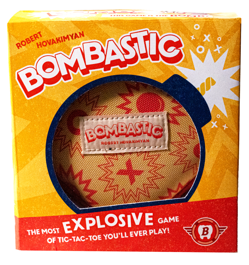 Bombastic travel tic-tac-toe game for two players.