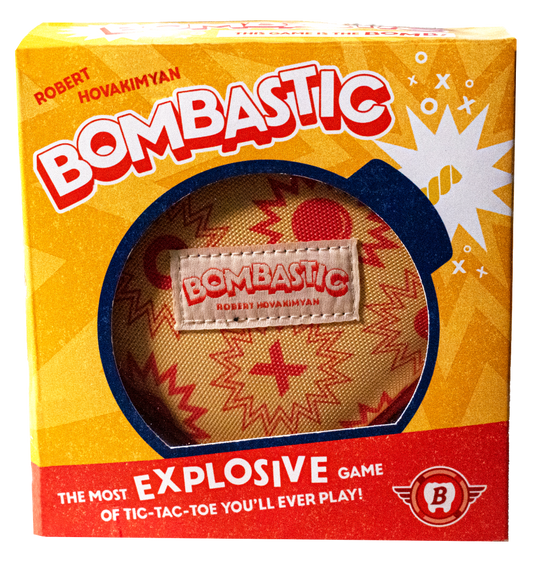 Bombastic travel tic-tac-toe game for two players.