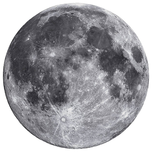 The Moon - 1000 Piece Round Puzzle showing Earths Moon with craters and surface details.