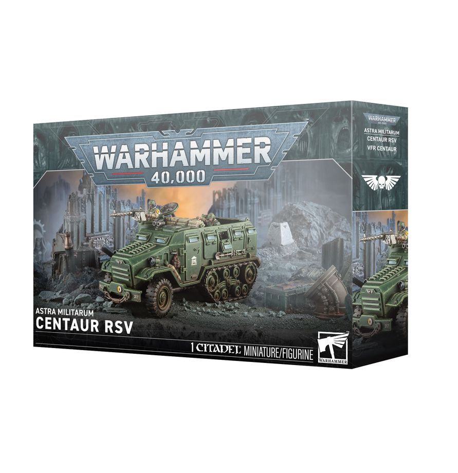 ASTRA MILITARUM: CENTAUR RSV model shown on product box.