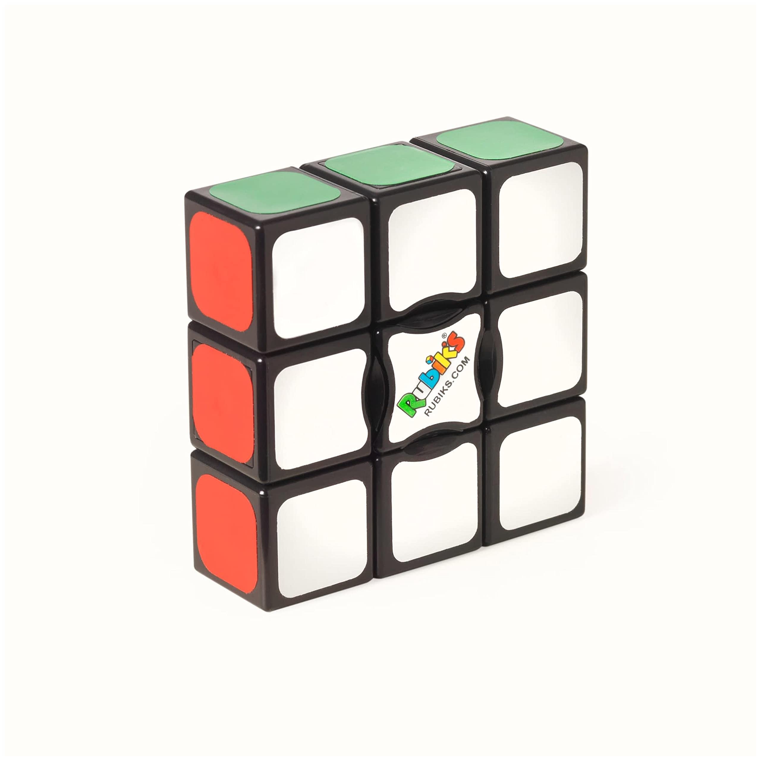 Rubiks 3x1 Edge with a white front, green top, and red left side.