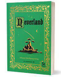 The Neverland RPG book, green with gold borders and an island illustration on the cover.