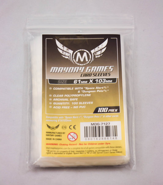 Magnum Space Card Sleeve 61x103mm (Space Alert) pack containing 100 sleeves for cards like Dungeon Petz.