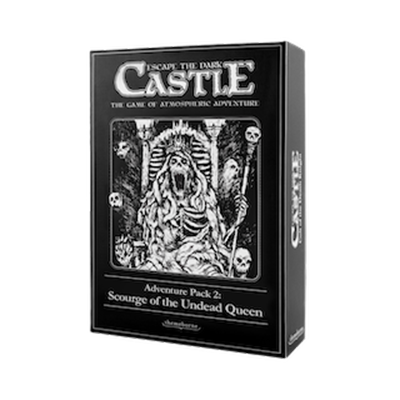 Escape the Dark Castle: Scourge of the Undead Queen game expansion with new boss and Companions shown on the cover.